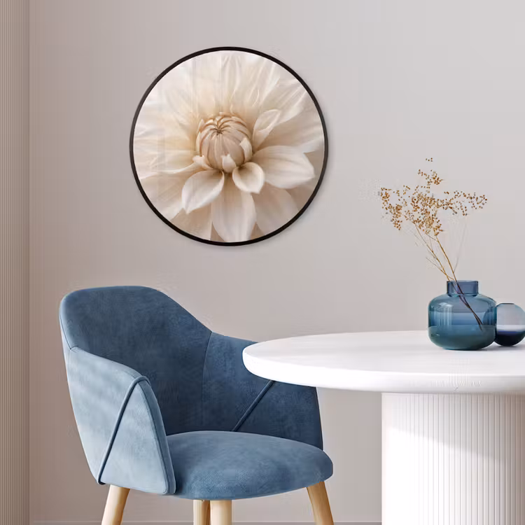 Ronde fotolijst - Bloem - Dahlia - Wit — 4