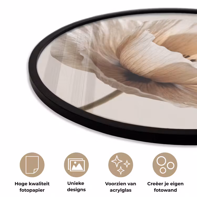 Ronde fotolijst - Bloem - Beige - CrÃ¨me — 2