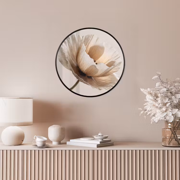 Ronde fotolijst - Bloem - Beige - CrÃ¨me — 5
