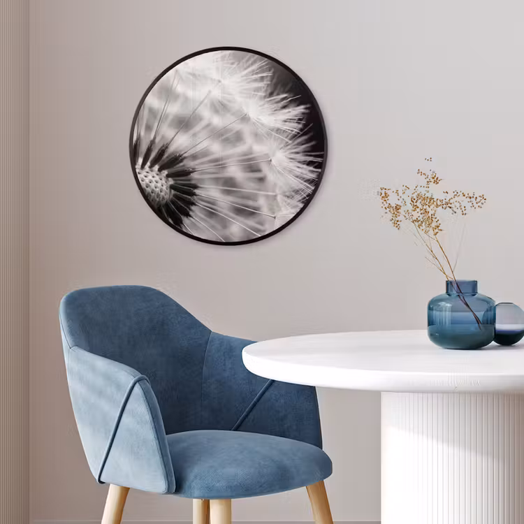 Ronde fotolijst - Paardenbloem - Zwart - Wit — 4