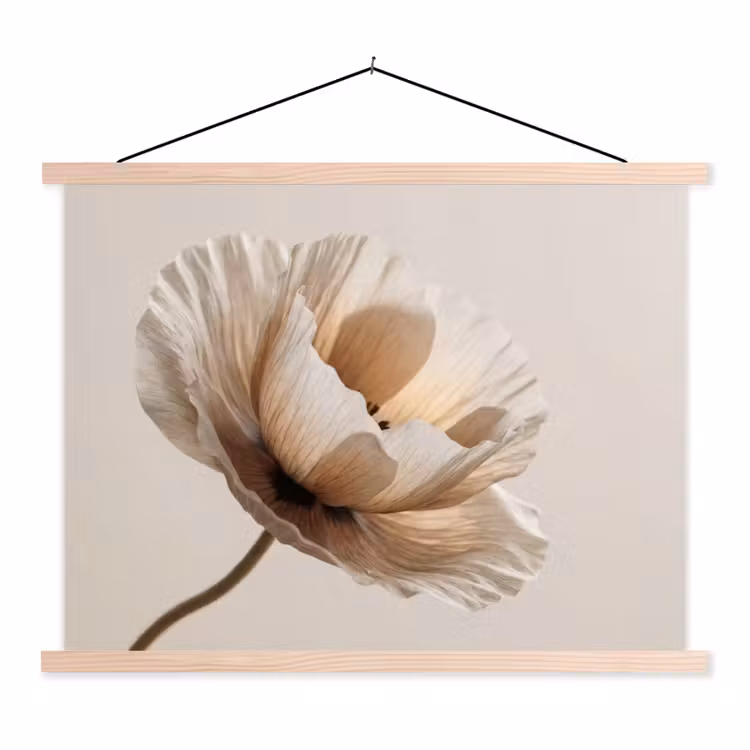 Schoolplaat - Bloem - Beige - Crème