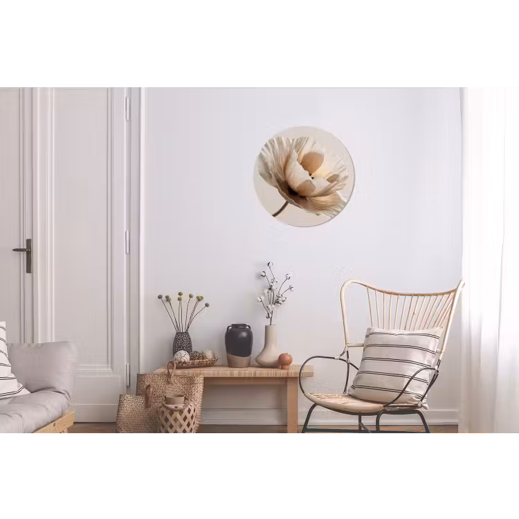 Wandcirkel - Aluminium - Bloem - Beige - Crème — 2
