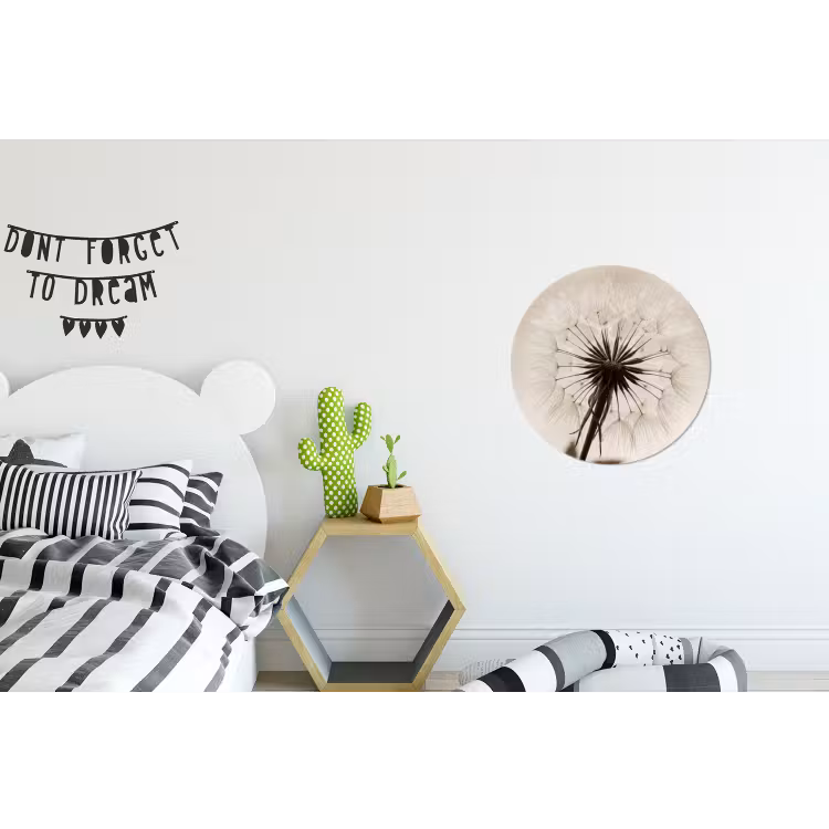 Wandcirkel - Aluminium - Paardenbloem - Minimalistisch - Wit — 5