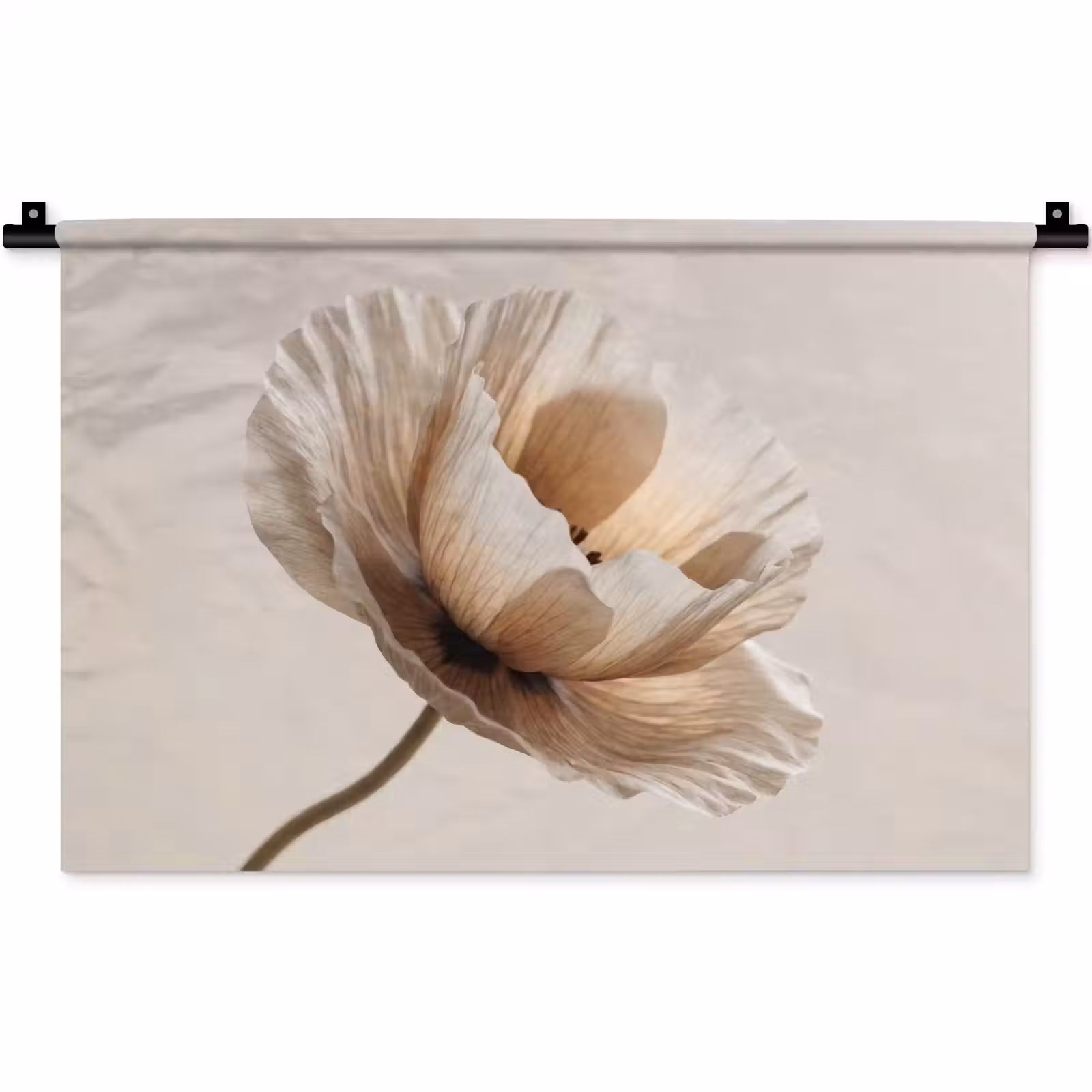 Wandkleed - Bloem - Beige - Crème — 1