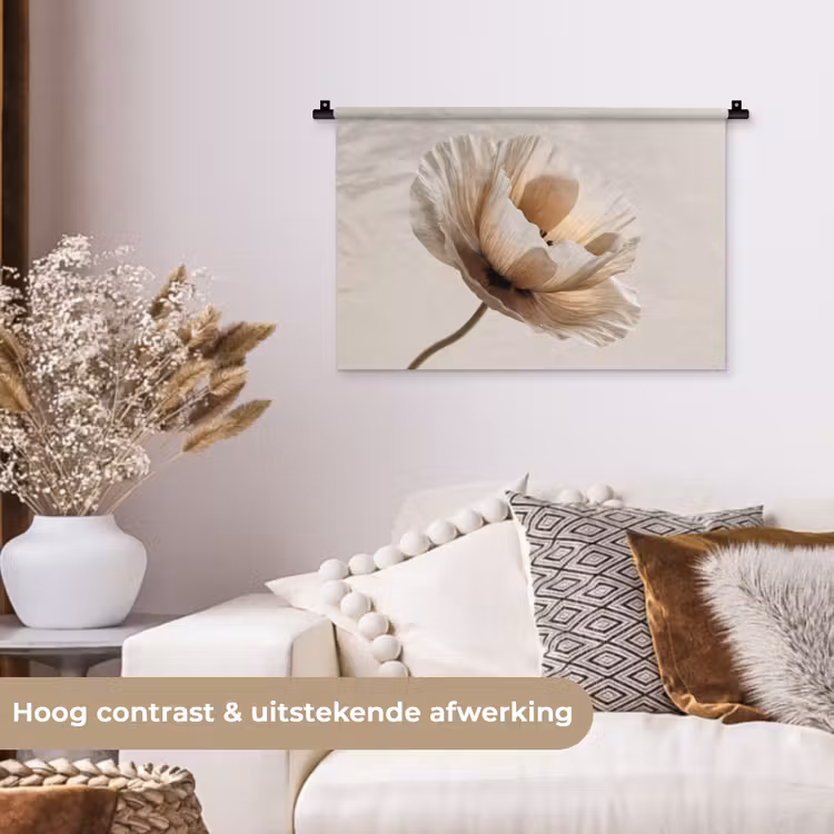 Wandkleed - Bloem - Beige - Crème — 4