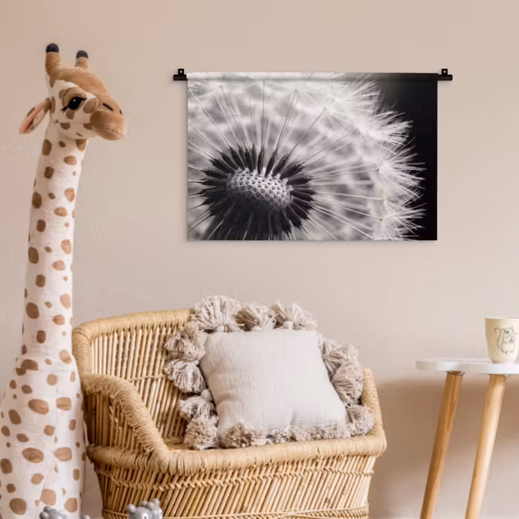 Wandkleed - Paardenbloem - Zwart - Wit — 5