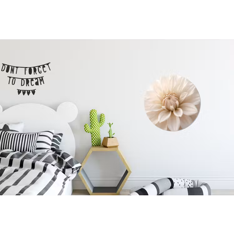 Wandcirkel - Aluminium - Bloem - Dahlia - Wit — 5