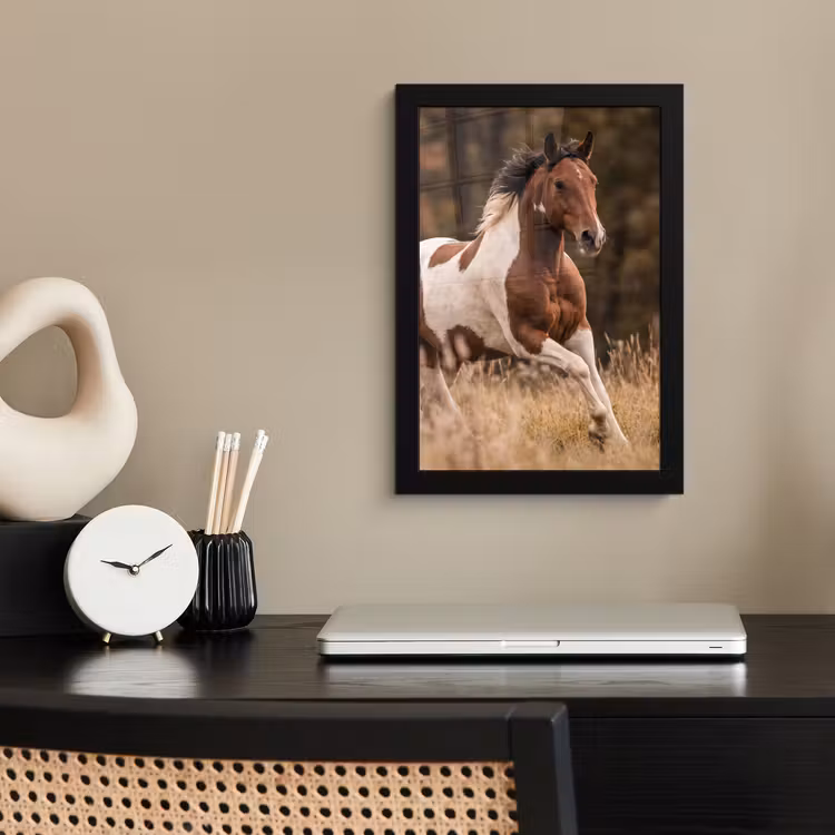 Poster met lijst - Bonte Paard Galopperend Herfst — 2