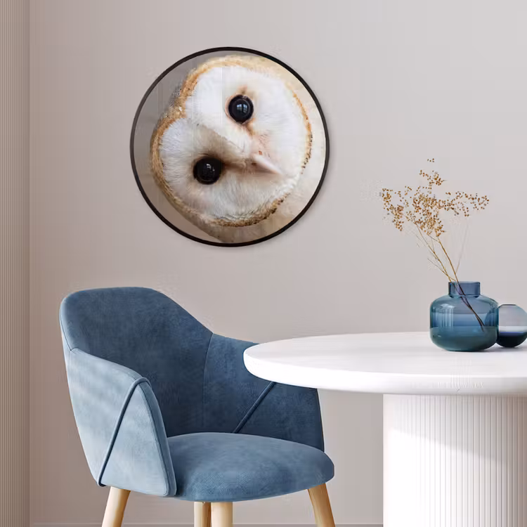 Ronde fotolijst - Uil - Bruin - Wit — 4