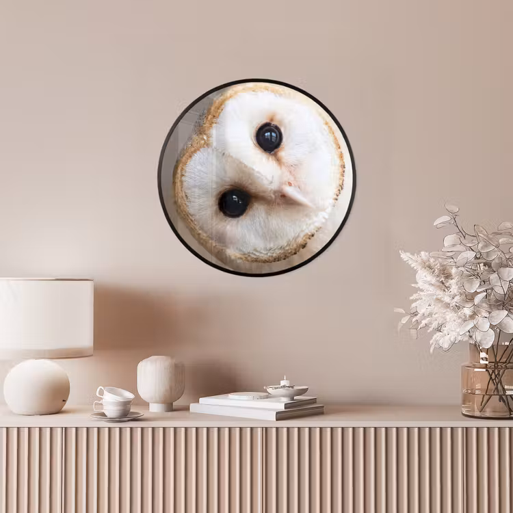 Ronde fotolijst - Uil - Bruin - Wit — 5
