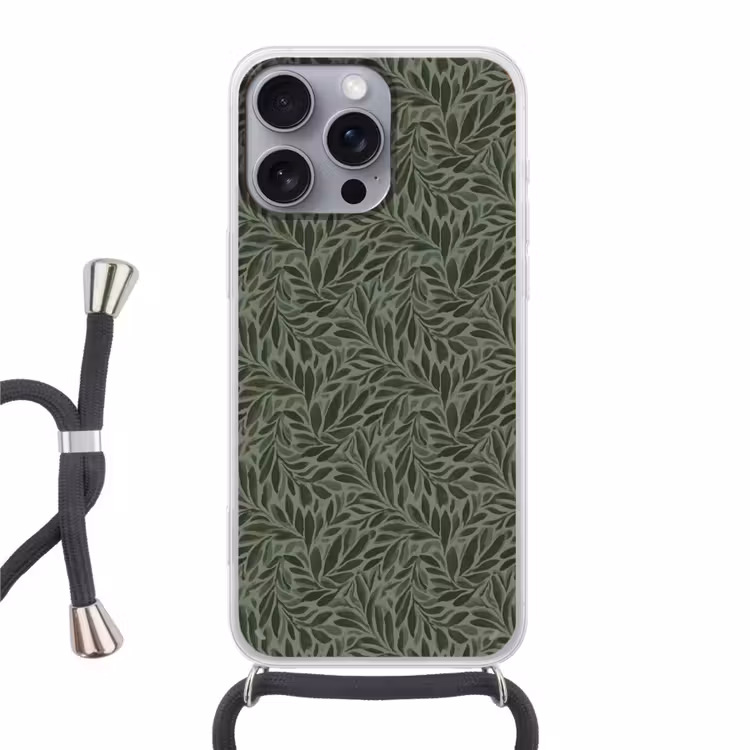 Telefoonhoesje met koord - Bladeren - Organisch - Groen