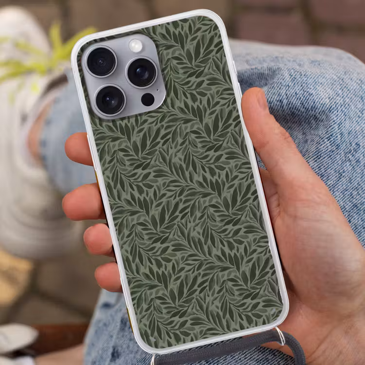 Telefoonhoesje met koord - Bladeren - Organisch - Groen — 2