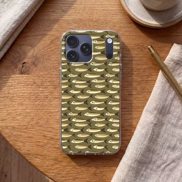 Telefoonhoesje Softcase - Vis - Patroon - Groen — 2