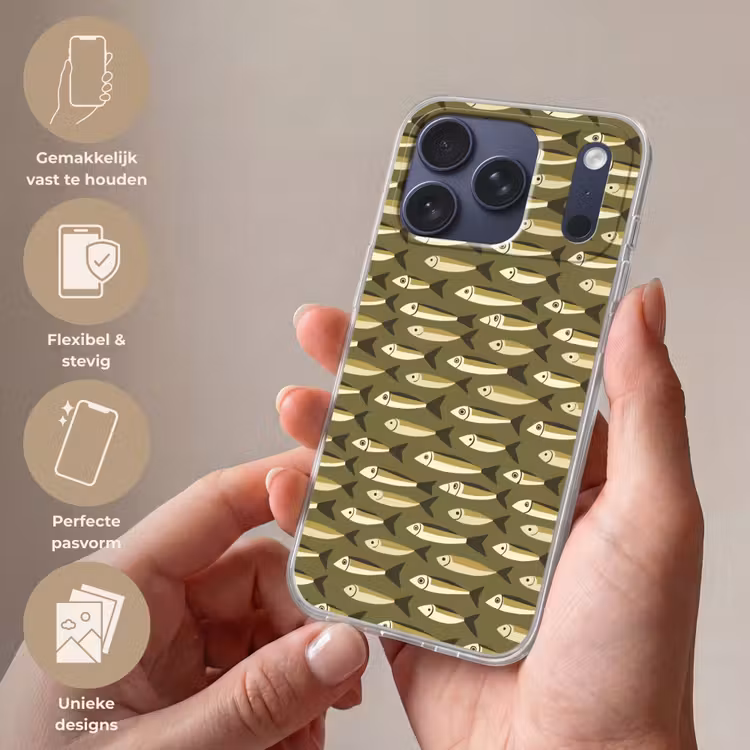 Telefoonhoesje Softcase - Vis - Patroon - Groen — 4