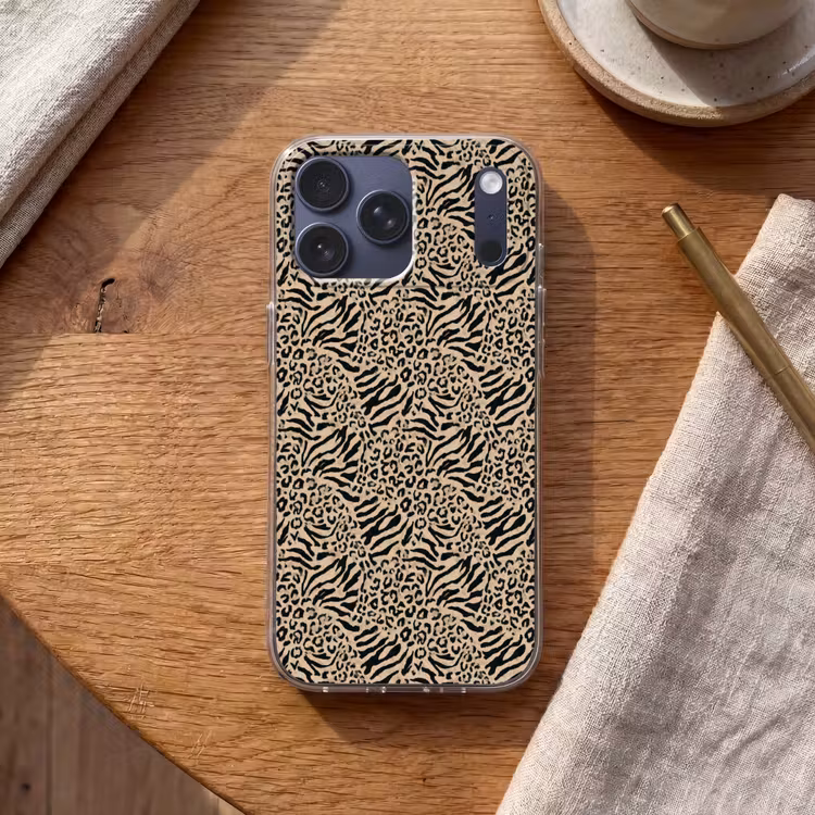 Telefoonhoesje Softcase - Giraf - Zebra - Motief - Bruin — 2