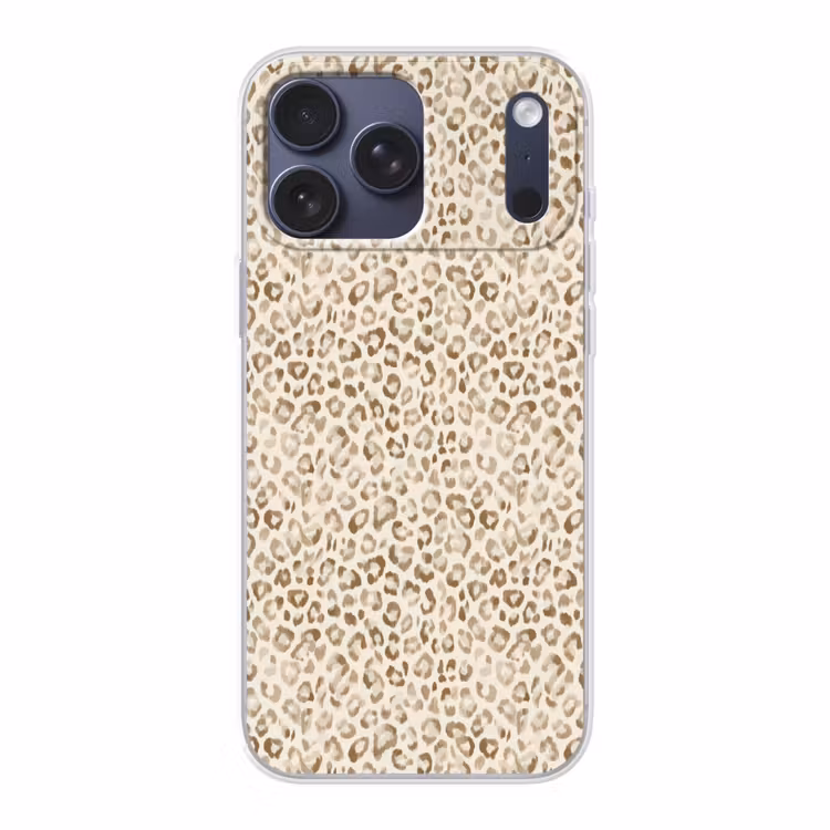 Telefoonhoesje Softcase - Luipaard - Klassiek - Beige