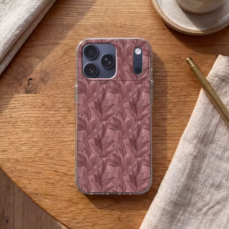 Telefoonhoesje Softcase - Bladeren - Patroon - Paars — 2