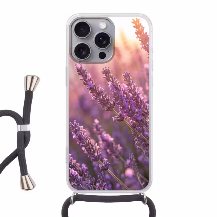 Telefoonhoesje met koord - Lavendel - Paars - Zonlicht