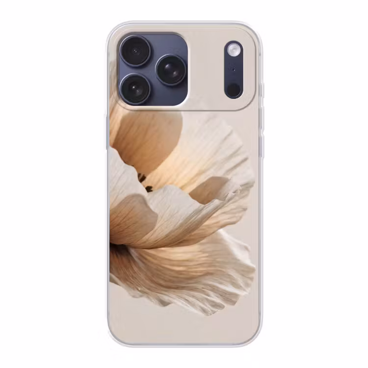 Telefoonhoesje Softcase - Bloem - Beige - Crème