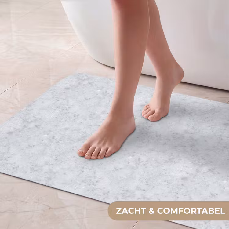 Badmat - Grijs - Terrazzo-effect - Beton — 5