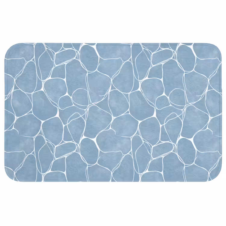 Badmat - Organisch - Patroon - Blauw — 1