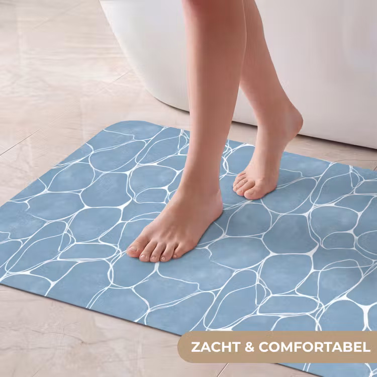 Badmat - Organisch - Patroon - Blauw — 5