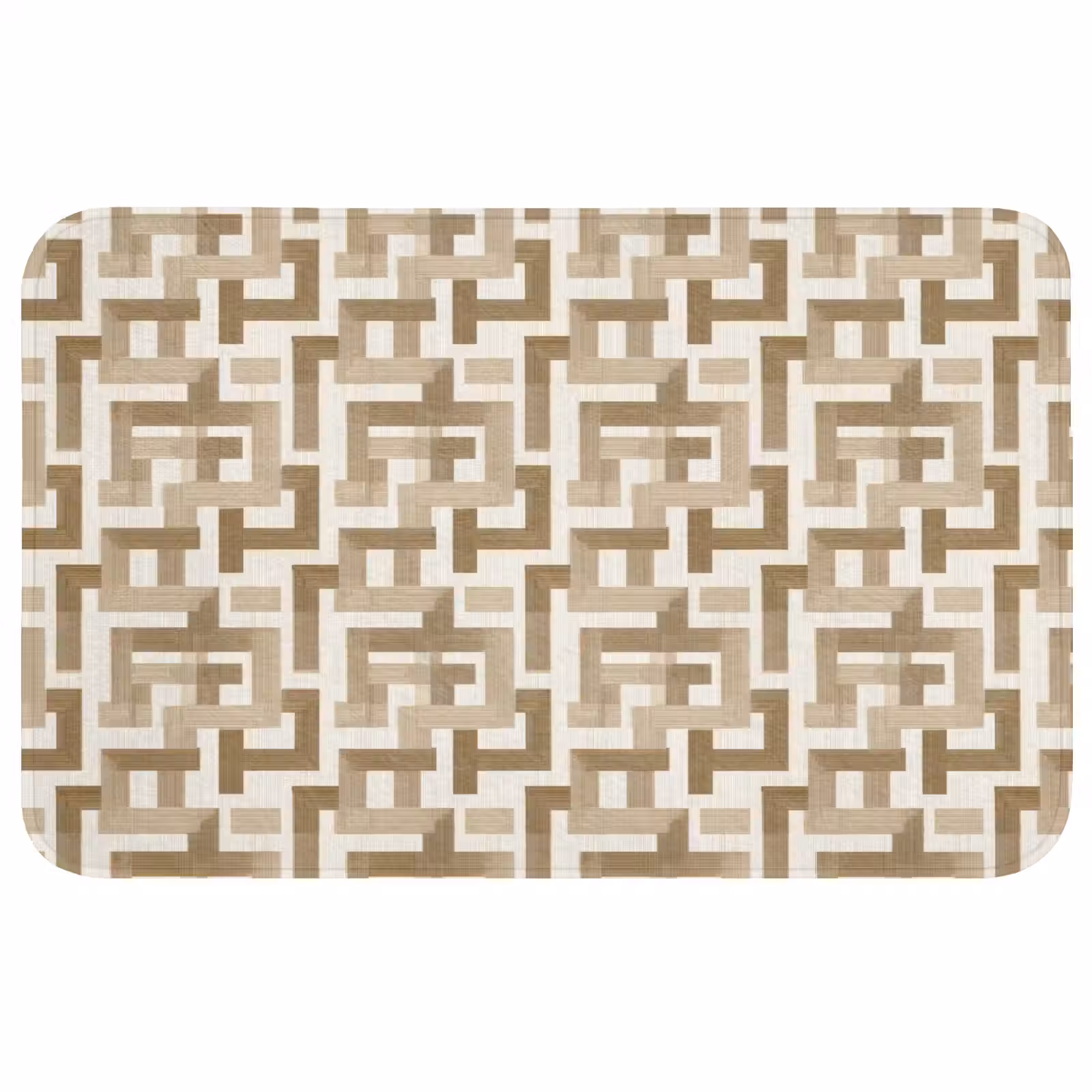 Badmat - Geometrisch - Retro - Bruin — 1