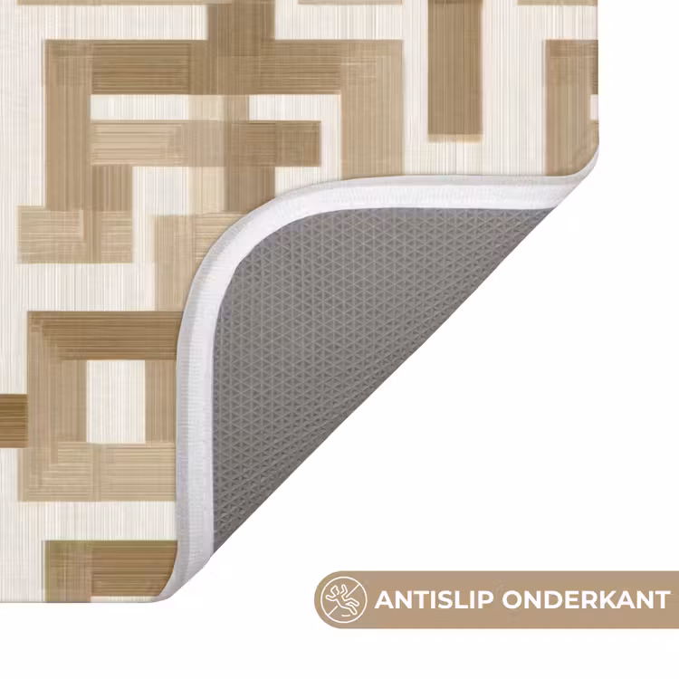 Badmat - Geometrisch - Retro - Bruin — 3
