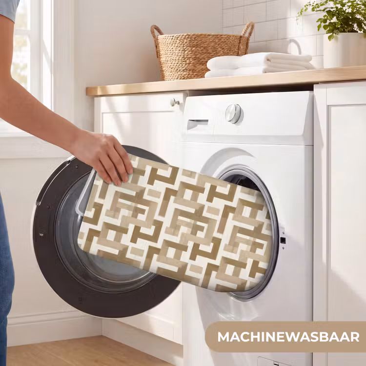 Badmat - Geometrisch - Retro - Bruin — 7