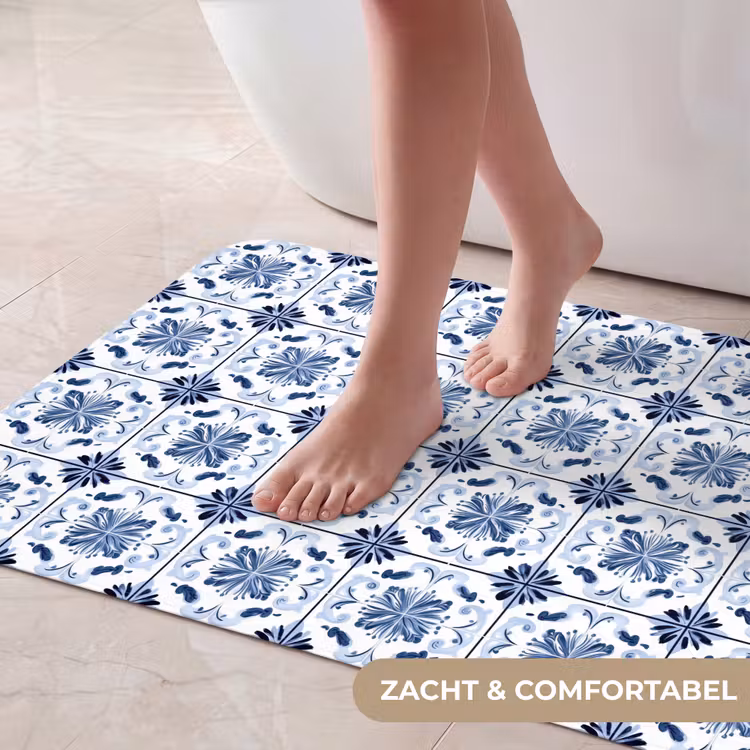 Badmat - Patroon - Tegel - Blauw — 5