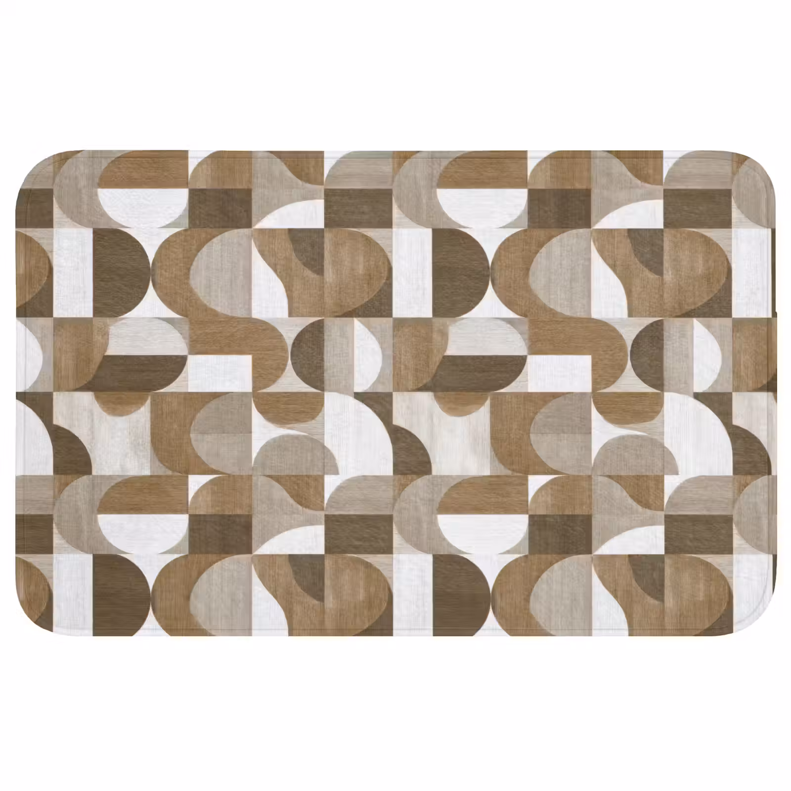 Badmat - Abstract - Retro - Bruin — 1