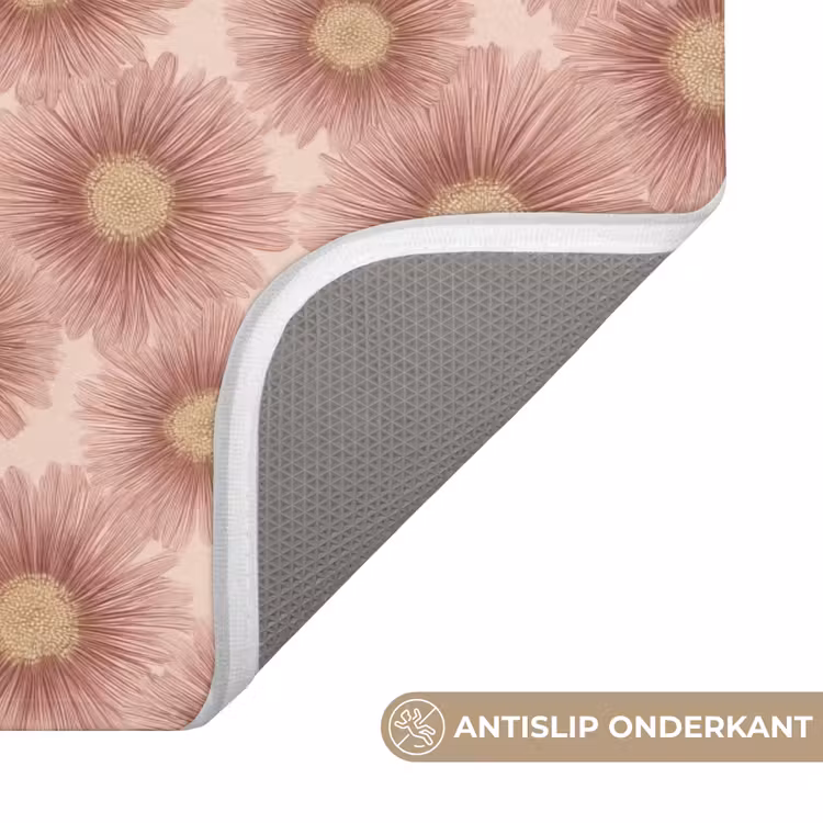 Badmat - Gerbera - Bloemen - Roze — 3