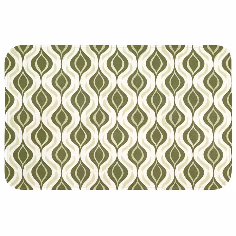 Badmat - Patroon - Retro - Groen — 1