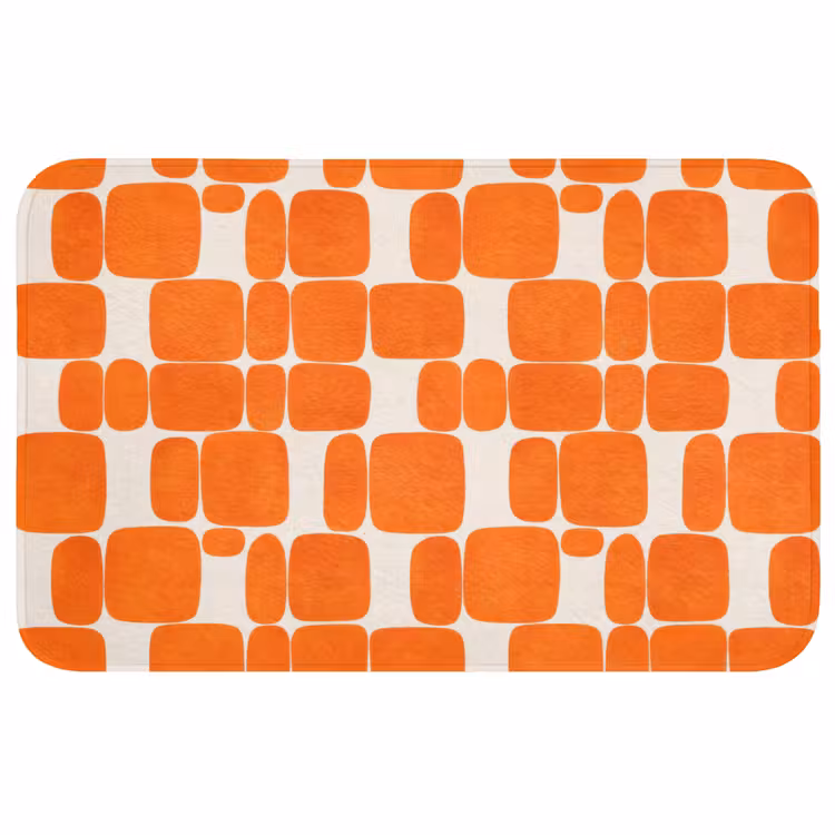 Badmat - Oranje Geometrische Vormen Retro — 1