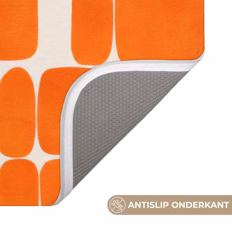 Badmat - Oranje Geometrische Vormen Retro — 3