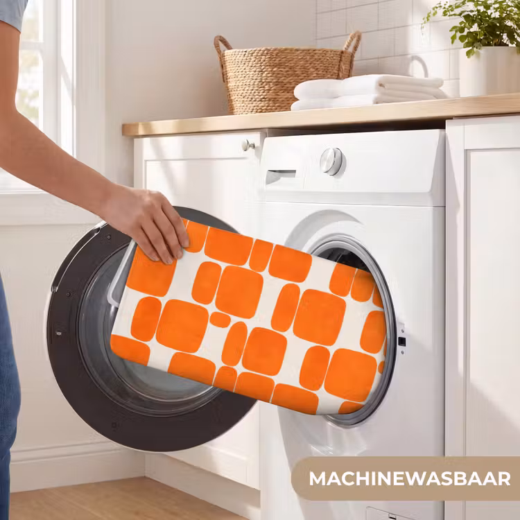 Badmat - Oranje Geometrische Vormen Retro — 7