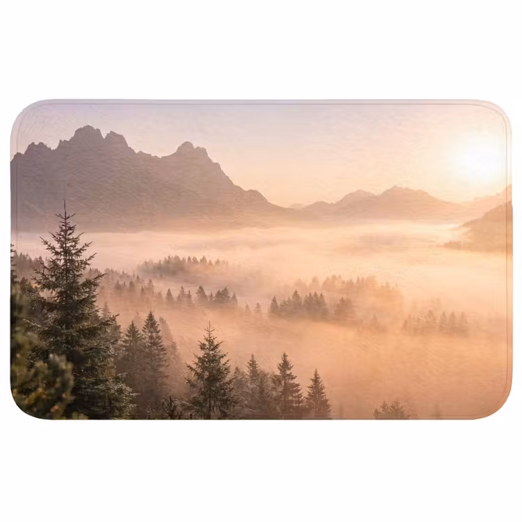 Badmat - Zonlicht - Mist - Bergen - Bomen — 1