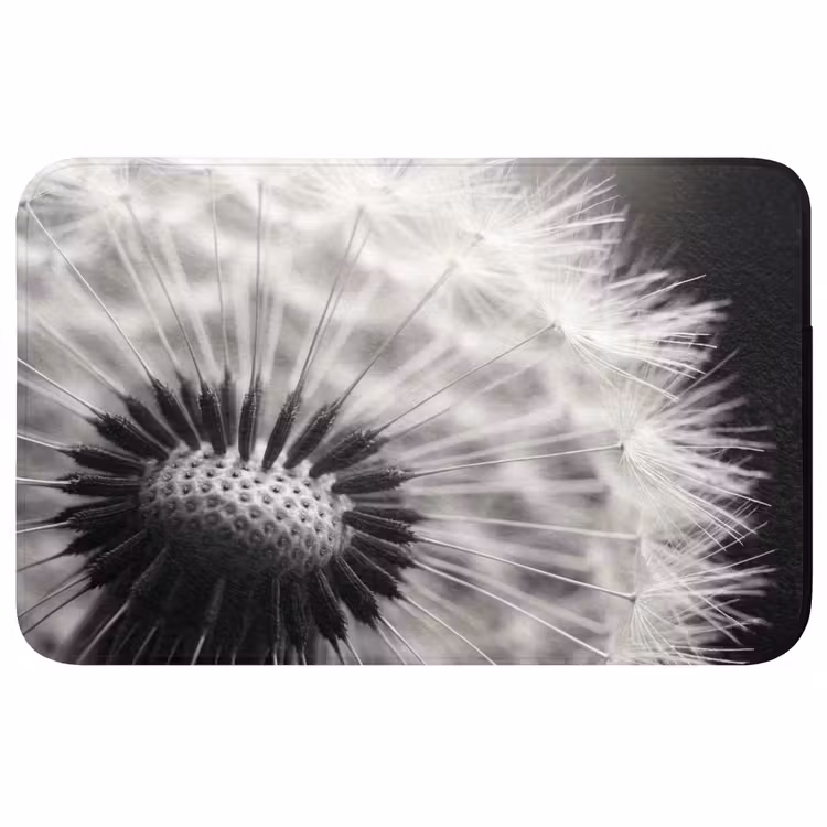 Badmat - Paardenbloem - Zwart - Wit
