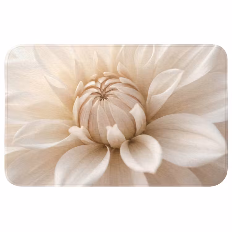 Badmat - Bloem - Dahlia - Wit