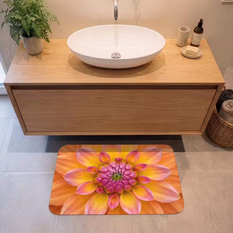 Badmat - Dahlia - Bloem - Oranje — 2