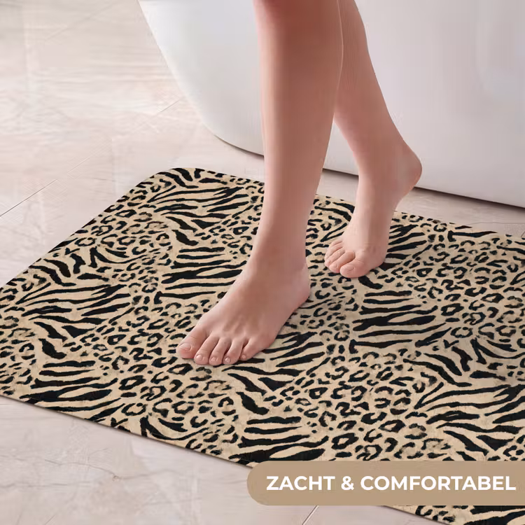 Badmat - Giraf - Zebra - Motief - Bruin — 5