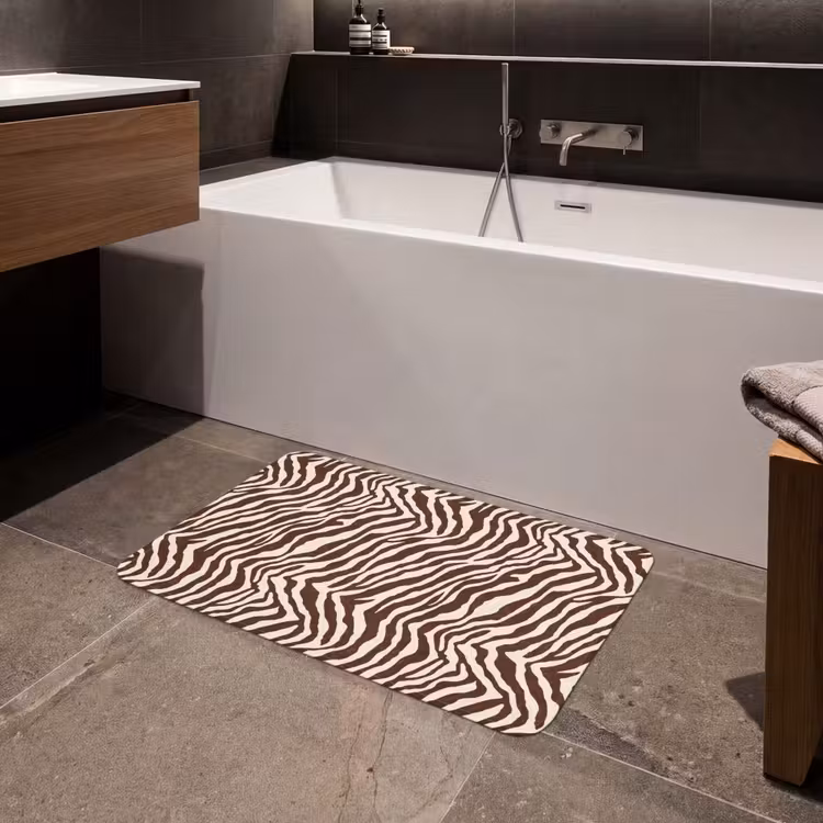 Badmat - Zebra - Patroon - Zwart - Wit — 4