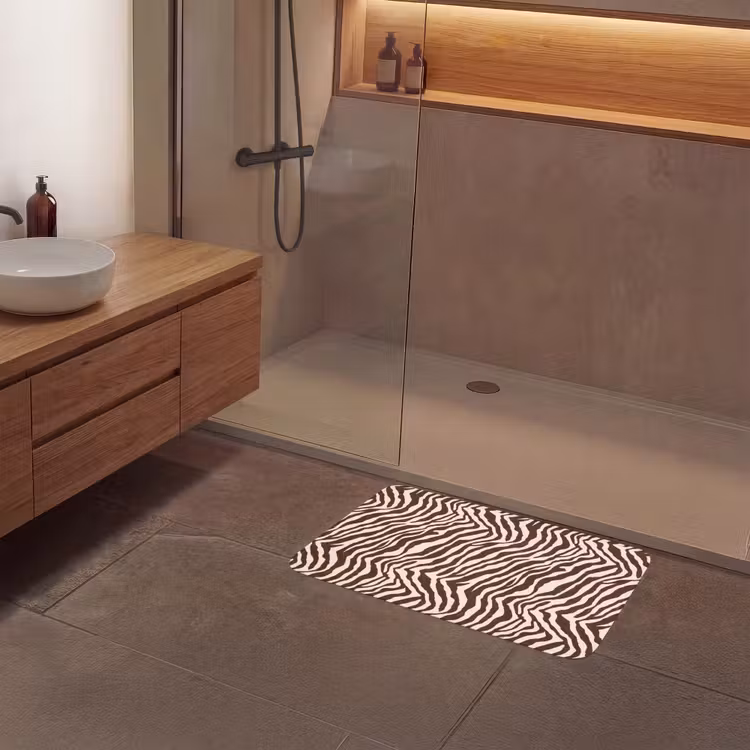 Badmat - Zebra - Patroon - Zwart - Wit — 6