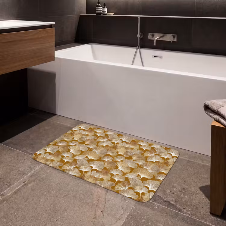 Badmat - Ginkgo - Bladeren - Goud — 4