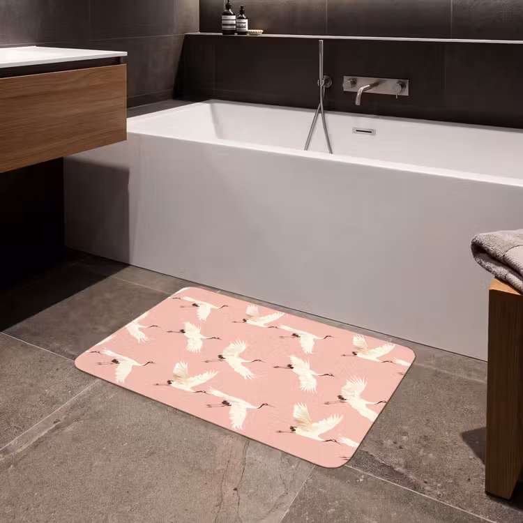 Badmat - Modern - Kraanvogels - Roze — 4