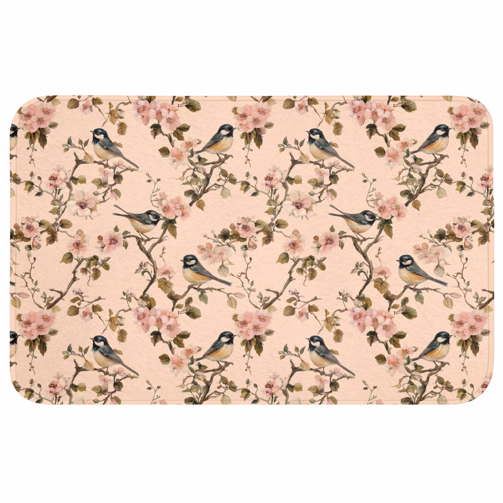 Badmat - Bloesem - Koolmees - Roze — 1