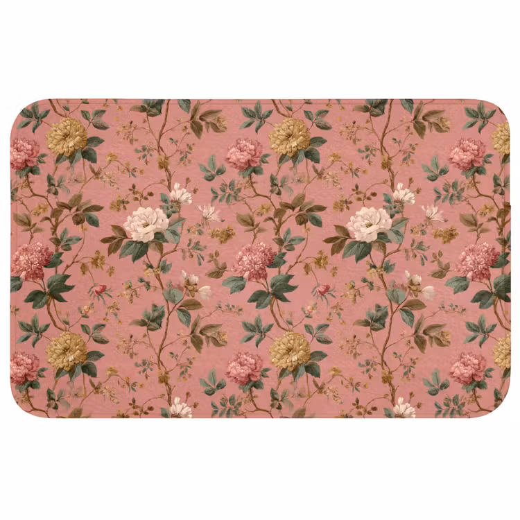 Badmat - Klassiek - Botanisch - Roze — 1