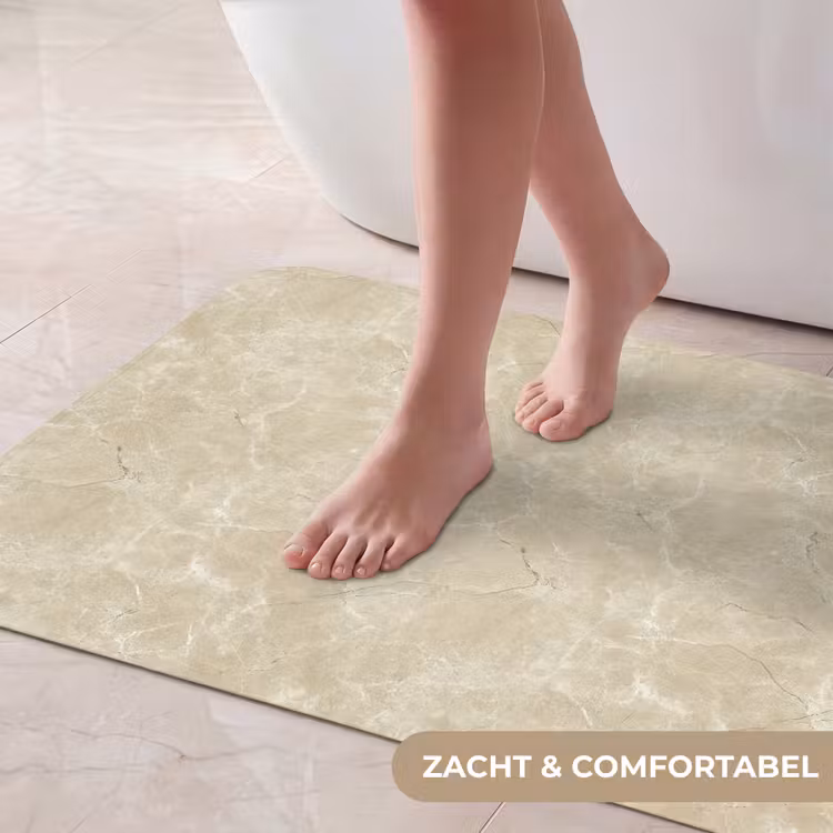 Badmat - Lichtbeige - Marmer - Diffusie adering — 5