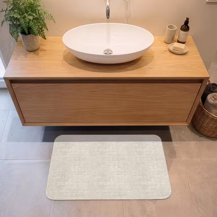 Badmat - Linnen - Textuur - Beige — 2