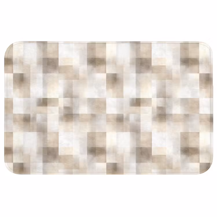 Badmat - Textuur - Linnen - Beige — 1
